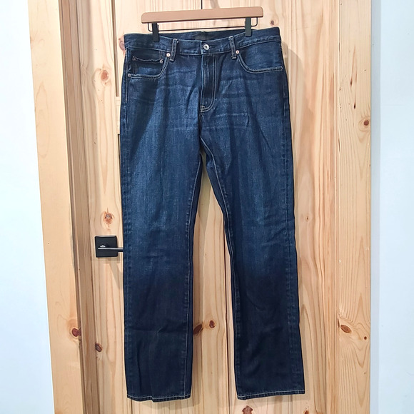 Uniqlo Other - Uniqlo Mens 36x34 Regular Fit Straight Leg Blue Jeans Mid Rise Fabric by Kaihara